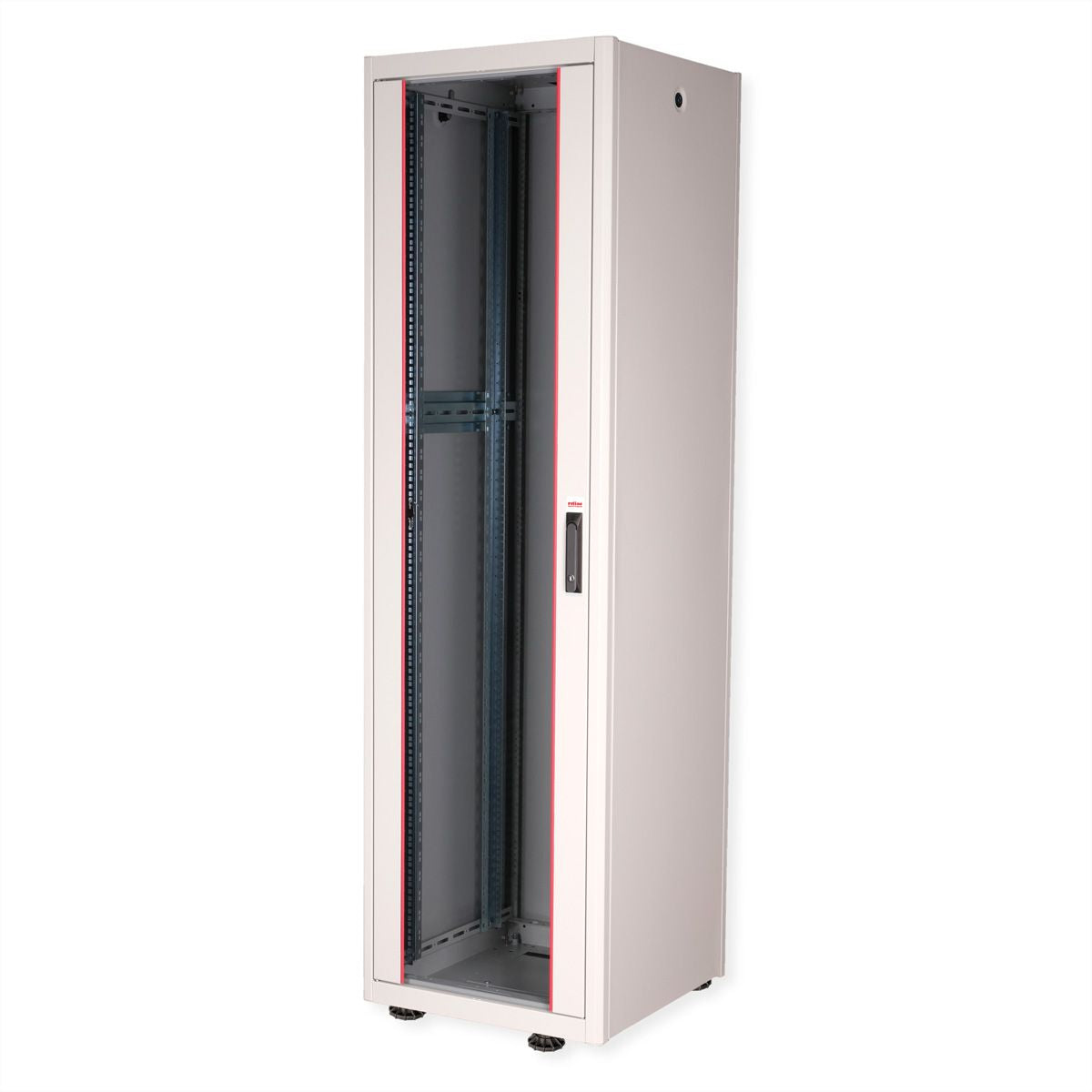 ROLINE Basic – 19" Netzwerkschrank 42U, IP20, abschliessbar, 600 × 600 × 2010 mm, lichtgrau, Stahl
