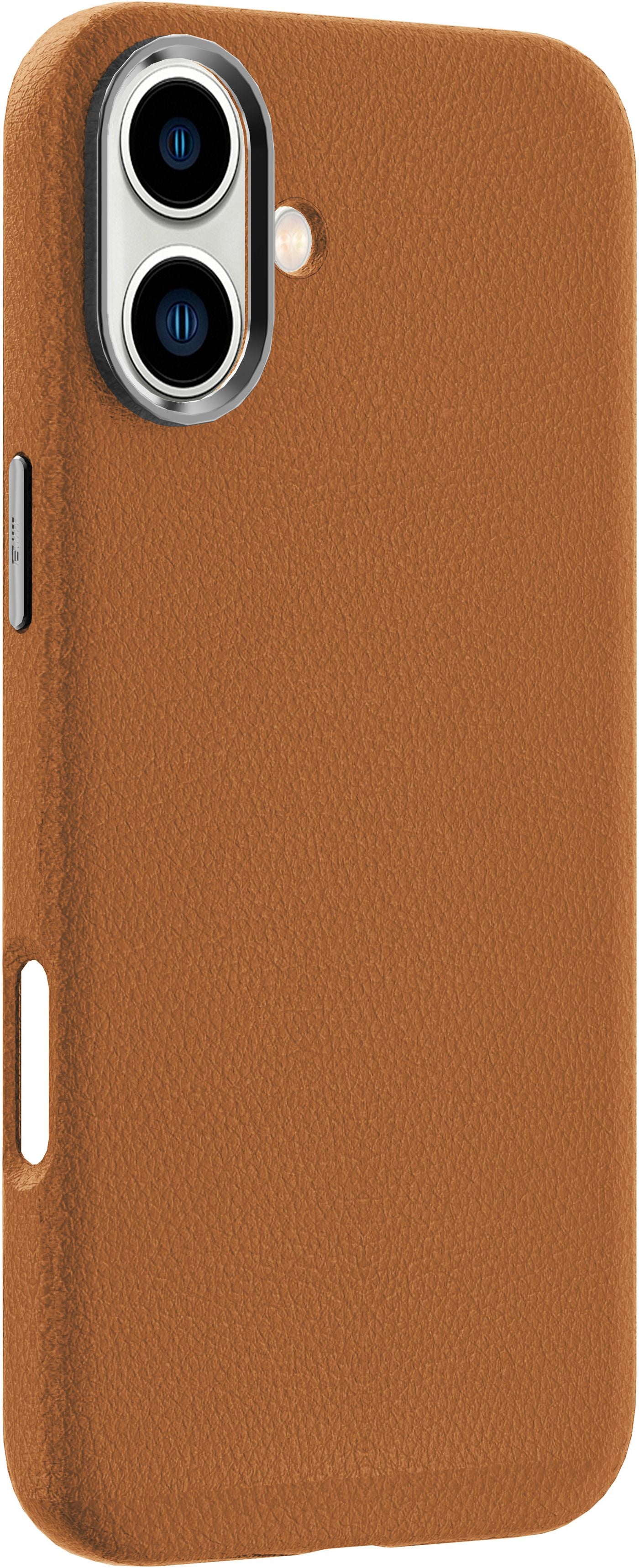 eSTUFF INFINITE VENICE – Backcover – für Apple iPhone 16, MagSafe, Leder, Braun