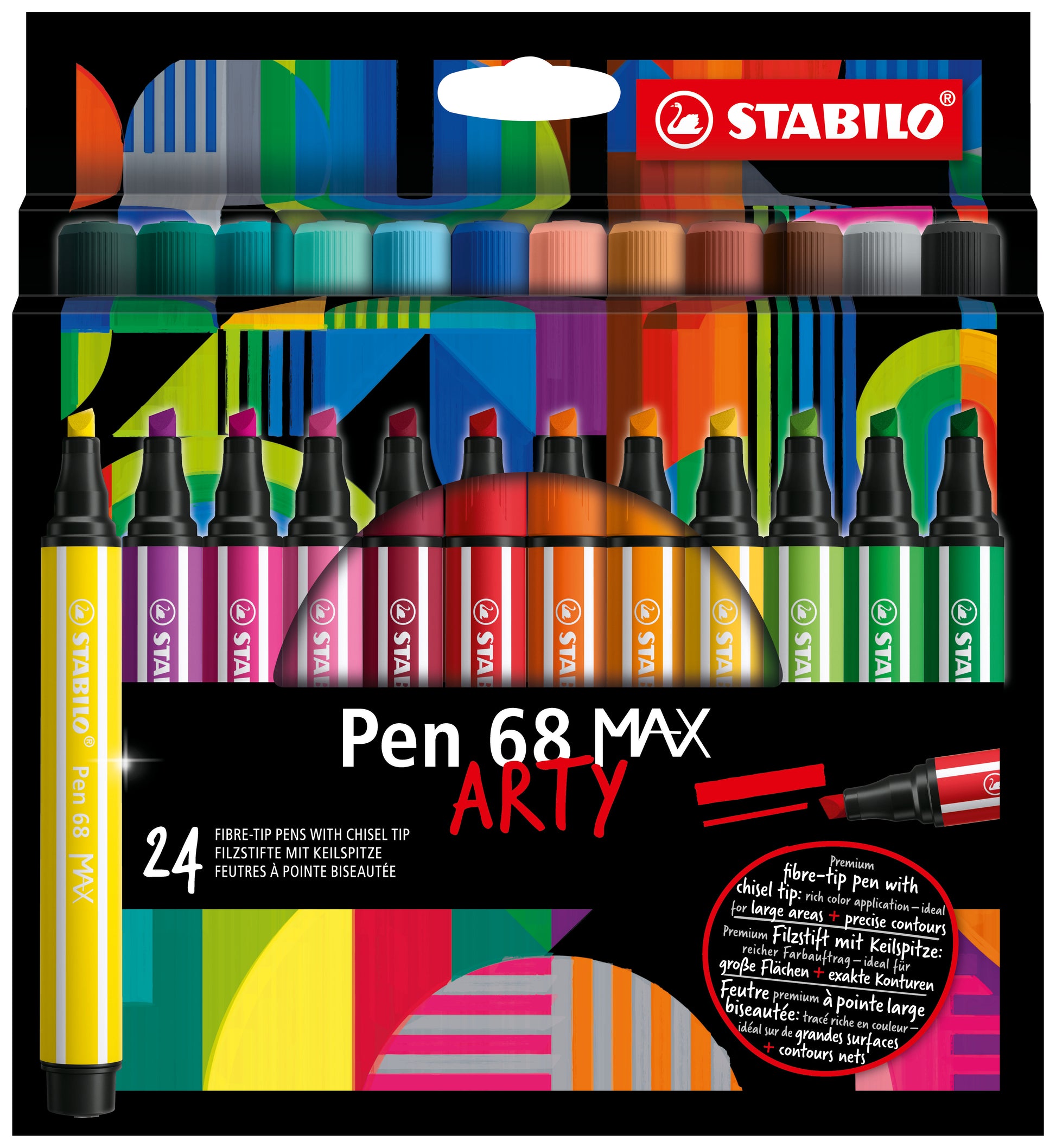 STABILO Filzstifte, Strichbreite 2–5 mm, 24 Farben