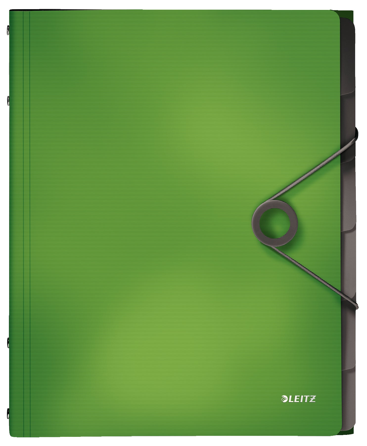 Leitz Solid Ordnungsmappe A4 – 6 Fächer, Gummiband, Polypropylen (PP), Hellgrün, 3 Klappen, bis 200 Blatt