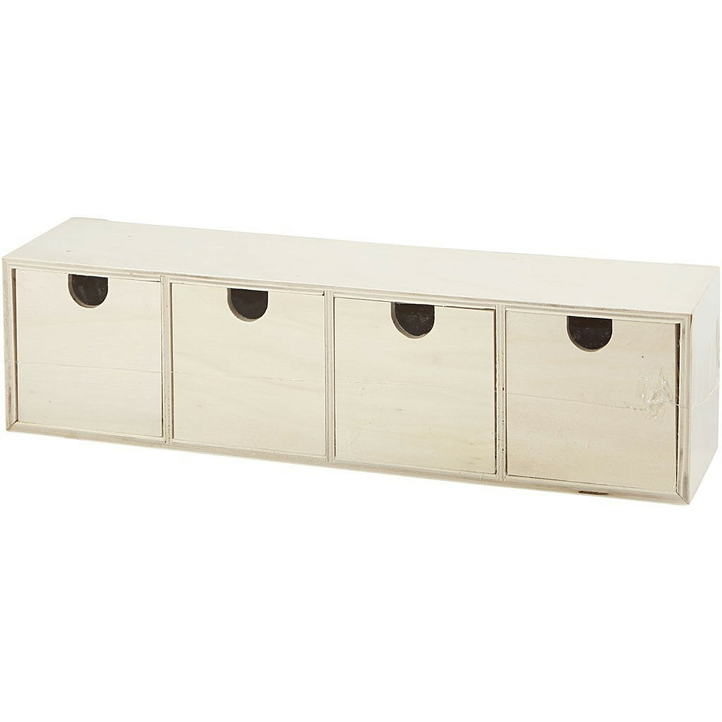 Creativ Company Schubladenturm 4 Schubladen – Braun – 347 × 92 × 72 mm