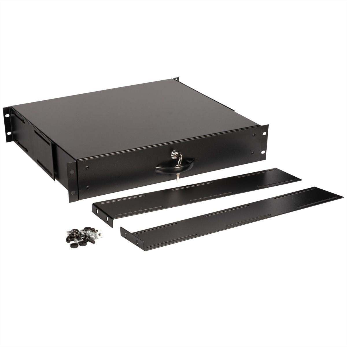 ROLINE 19" Tastatureinschub 2 HE – abschliessbar – schwarz