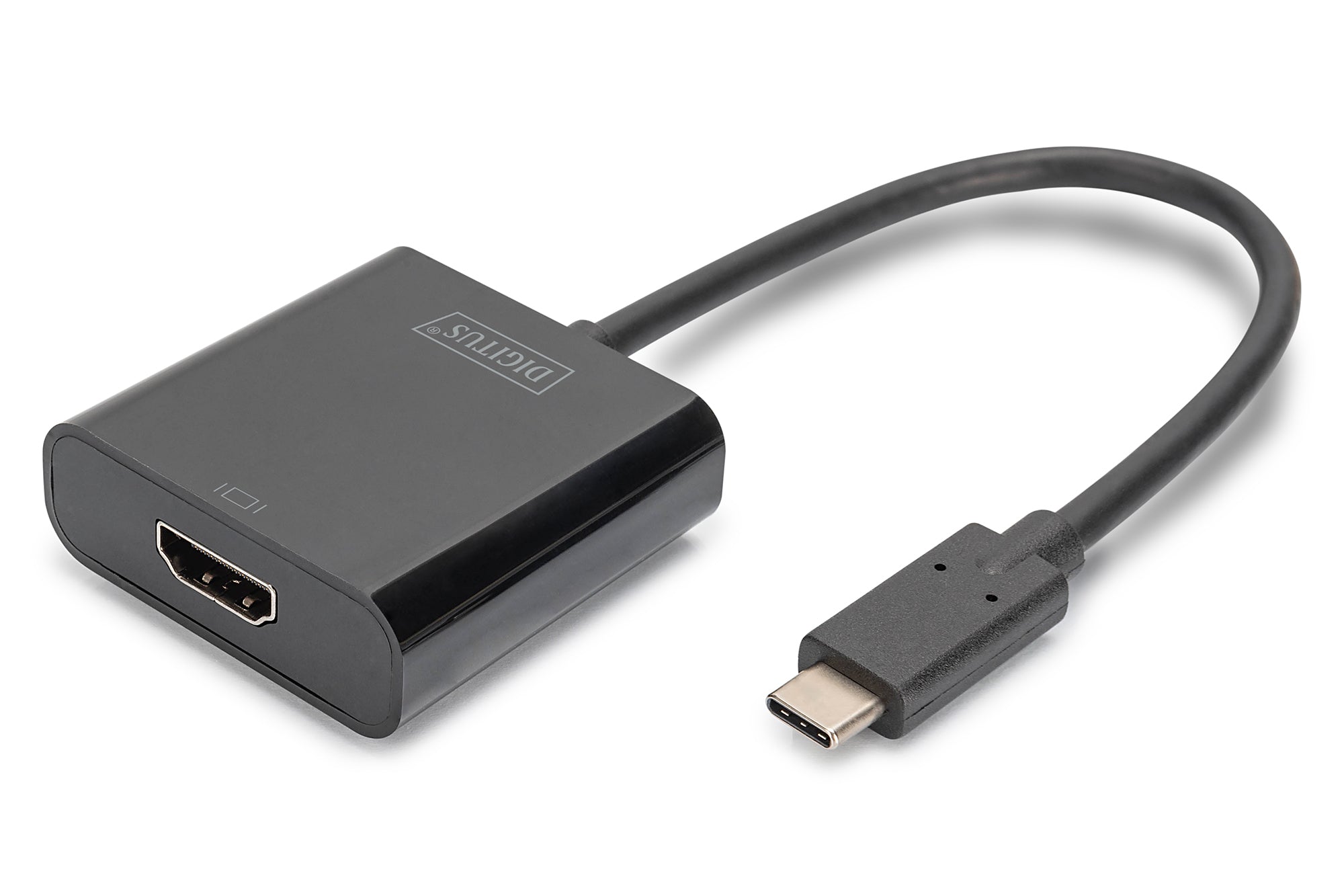 Digitus USB-C zu HDMI Adapter – 4K (3840 × 2160) @ 30 Hz, USB 3.2 Gen 1 (5 Gbit/s), Schwarz