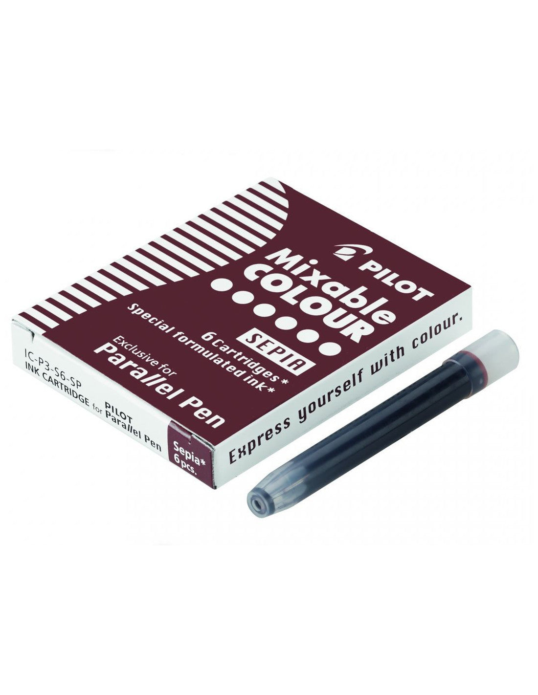 Pilot IC-P3 Füllfederhalter-Patrone – Sepia, für Pilot Parallel Pen, 6er-Pack