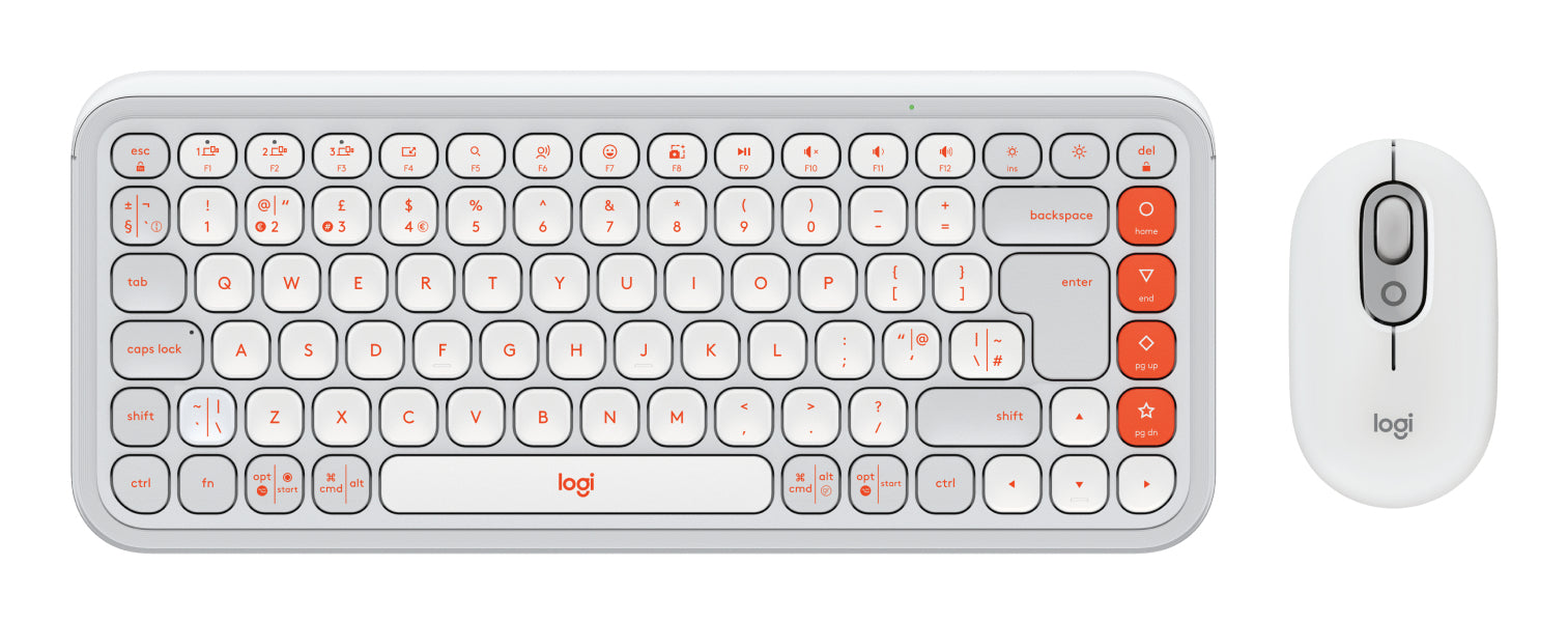 Logitech POP ICON COMBO INTNL-973 – Tastatur, UK-Layout (EN), Weiss