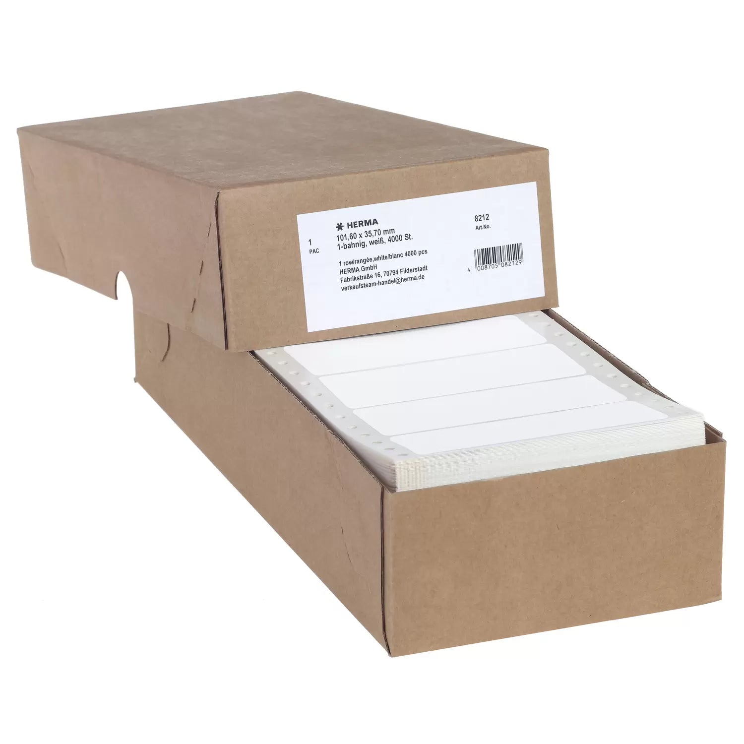 HERMA Druckeretiketten, 102 mm × 36 mm, weiss, Papier, selbstklebend, 4000 Etiketten