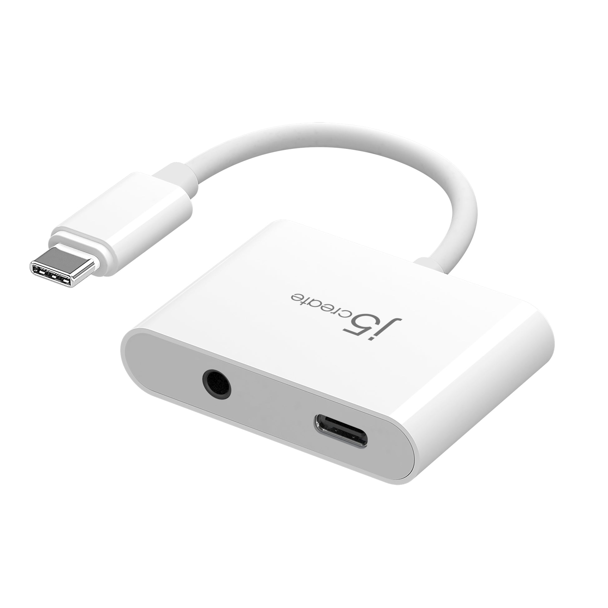 j5create JCA122-N USB-C zu 3,5-mm-Klinke Adapter – 0,82 m – Weiss