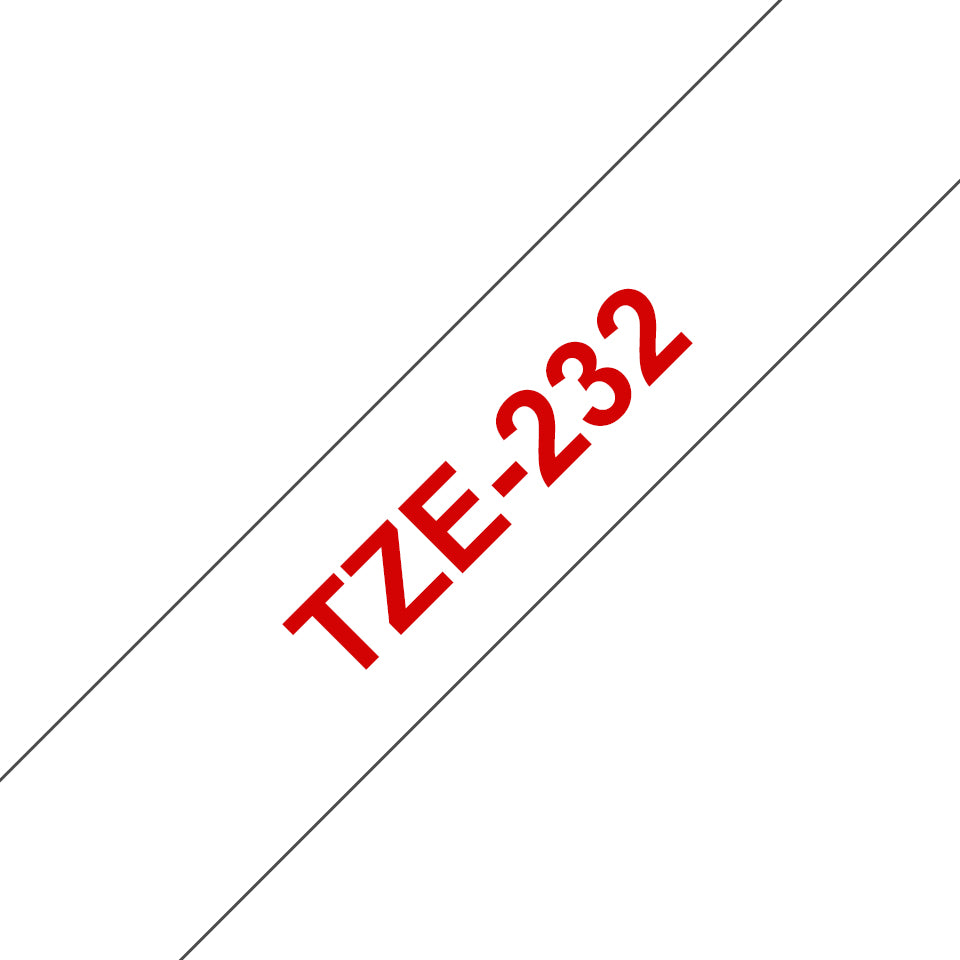 Brother Schriftband – 12 mm × 8 m, weiss, rot, TZe