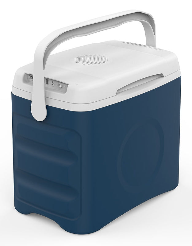 Ohmex Kühlbox OHM-CLB-2225 – thermoelektrisch, Heizfunktion, USB, 45 W – 26 l – blau – Kunststoff, PU