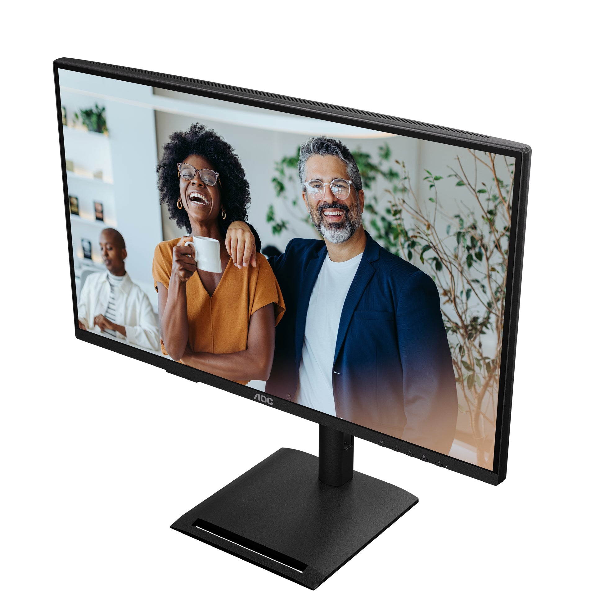 AOC Q27P4CV – Monitor, 27", 2560 × 1440 (WQHD), IPS, 120 Hz, USB-C, KVM, Lautsprecher, VESA 100 × 100, Schwarz