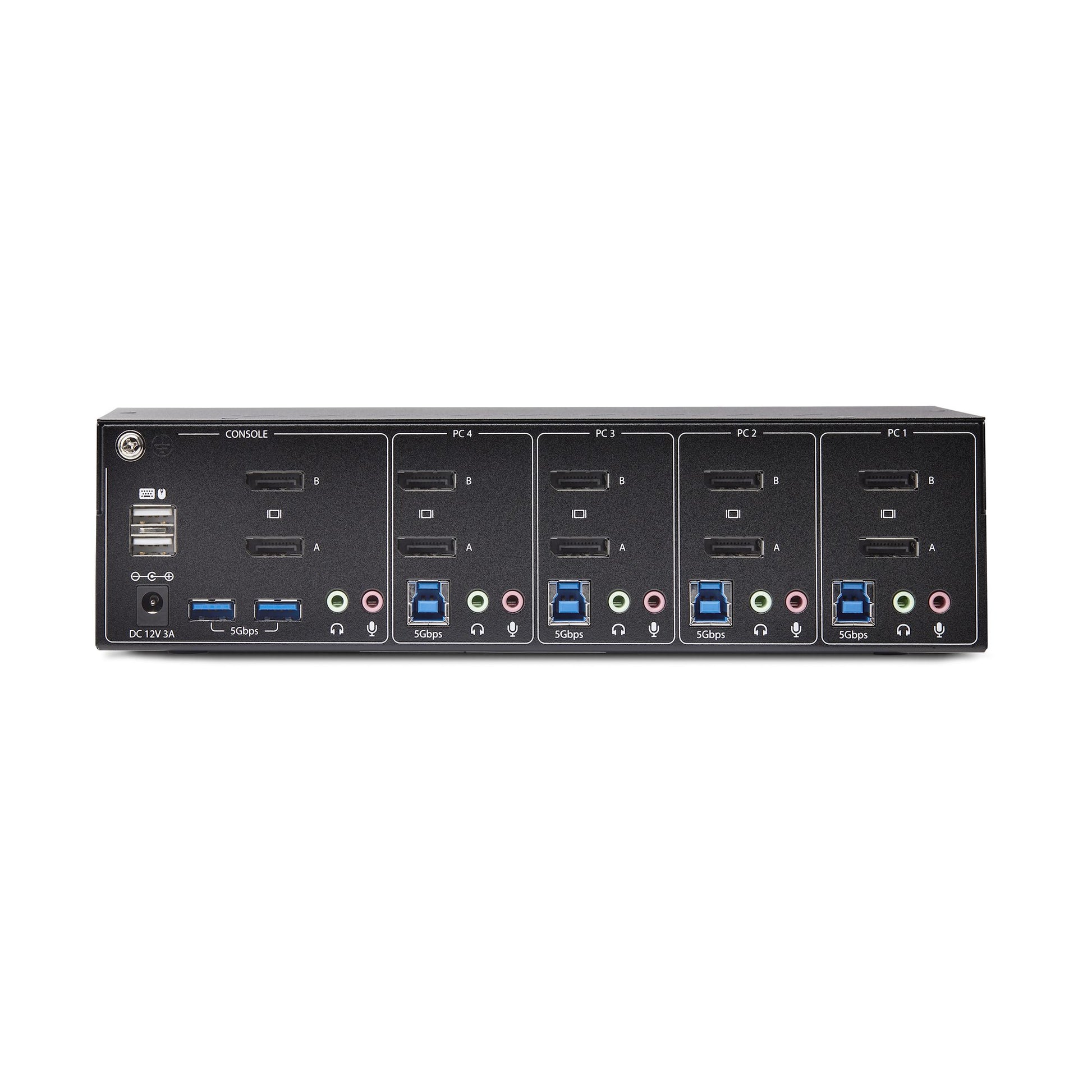StarTech.com 4-Port Dual-View DP KVM-Switch – 4K/60 Hz, USB 3.0-Hub, Audio