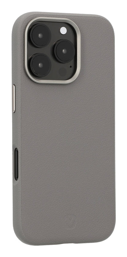 Valenta Backcover – für Apple iPhone 16 Pro – grau – Kunstleder – MagSafe-kompatibel