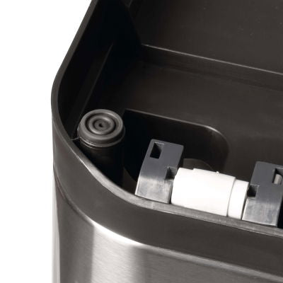 MAUL Systempapierkorb – 40 l – Edelstahl, rechteckig – 2-fach – schwarz/silber