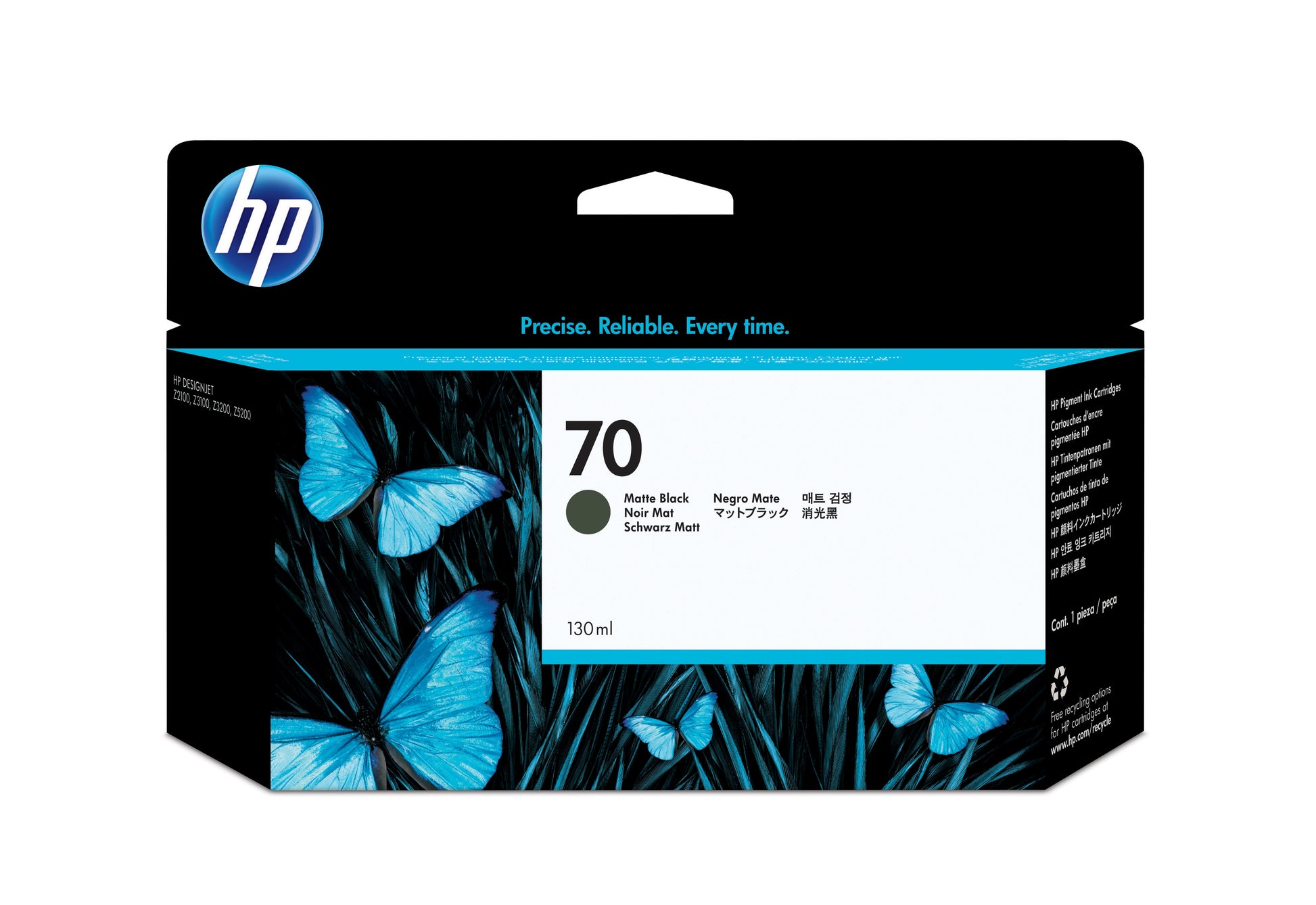 HP Tintenpatrone 70, Schwarz, 130 ml