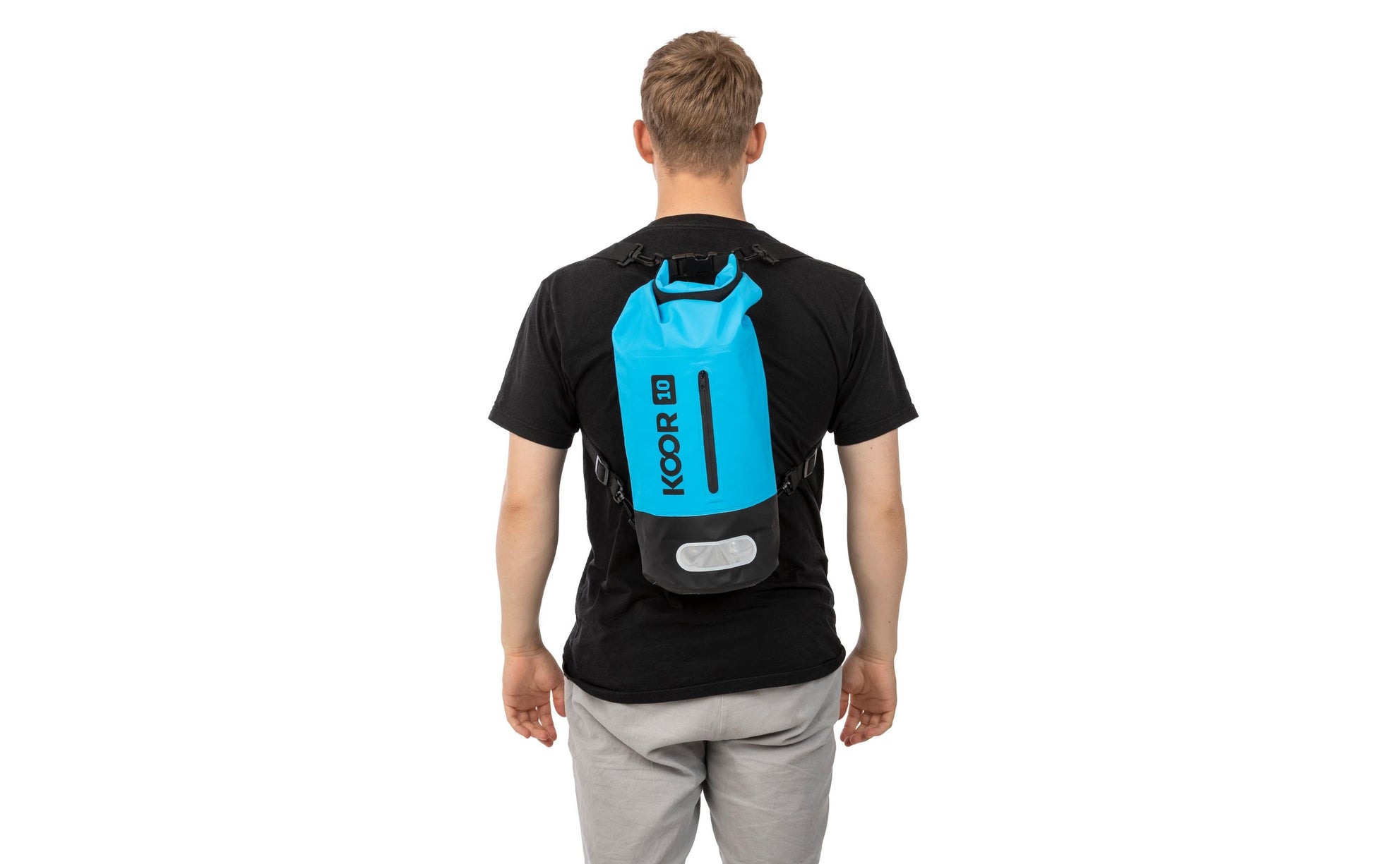 KOOR Sportrucksack – 10 l, wasserfest, PVC – Blau, 200 × 550 × 200 mm