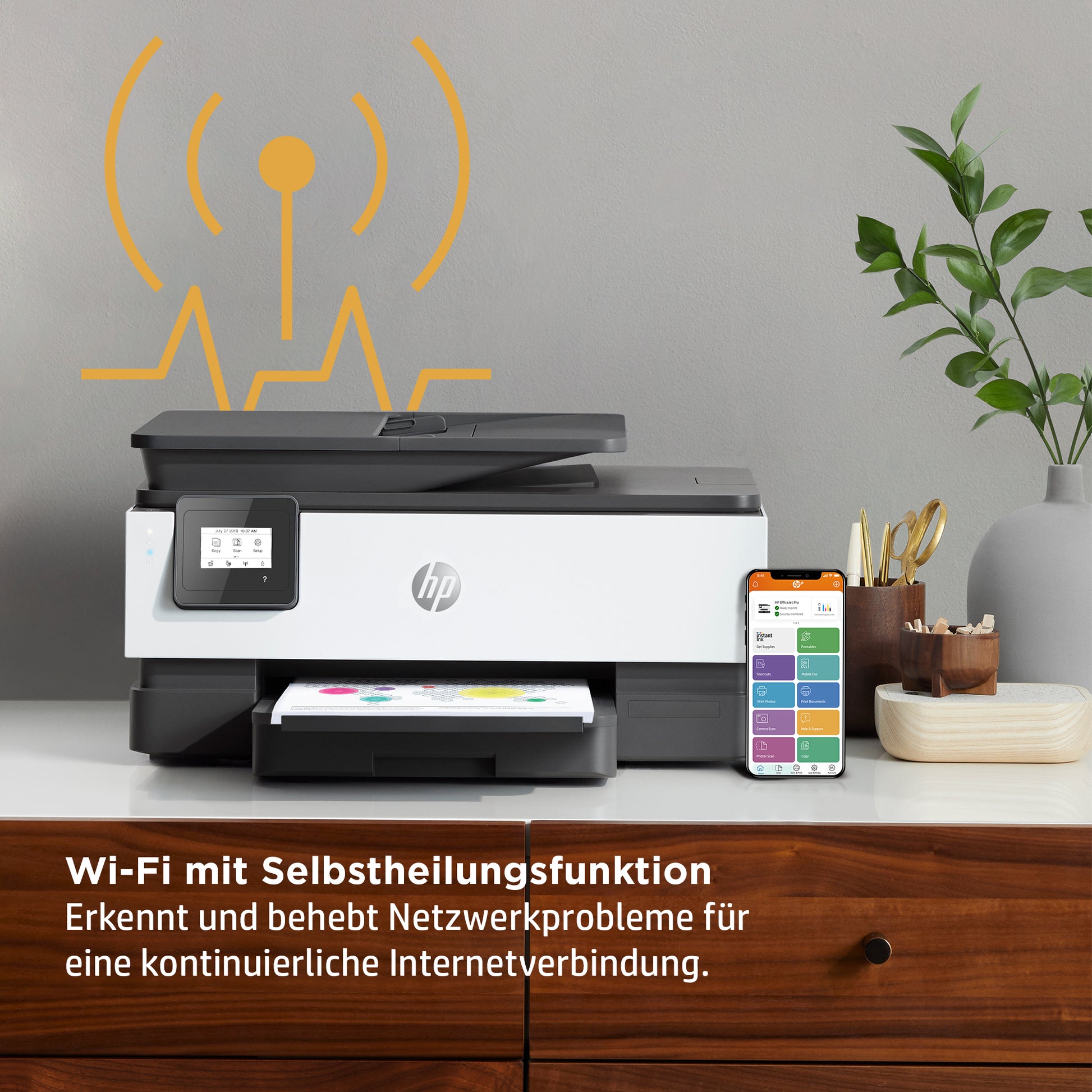 HP OfficeJet 8014e – Farbtintenstrahl-Multifunktionsdrucker, A4, 3-in-1, Duplex, ADF, WLAN, AirPrint, Mopria