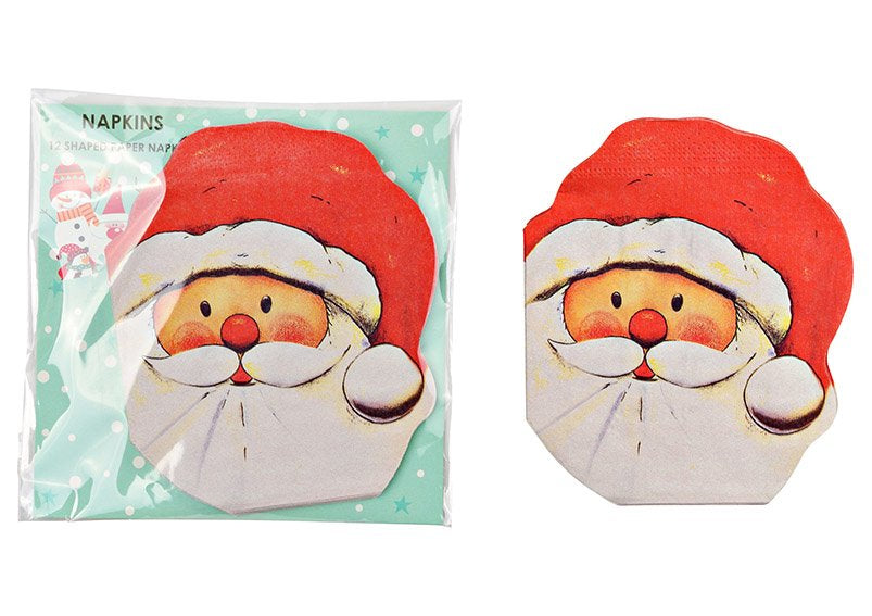 G. Wurm Servietten Nikolaus, mehrfarbig – 33 × 33 cm, 3-lagig – 12 Stück