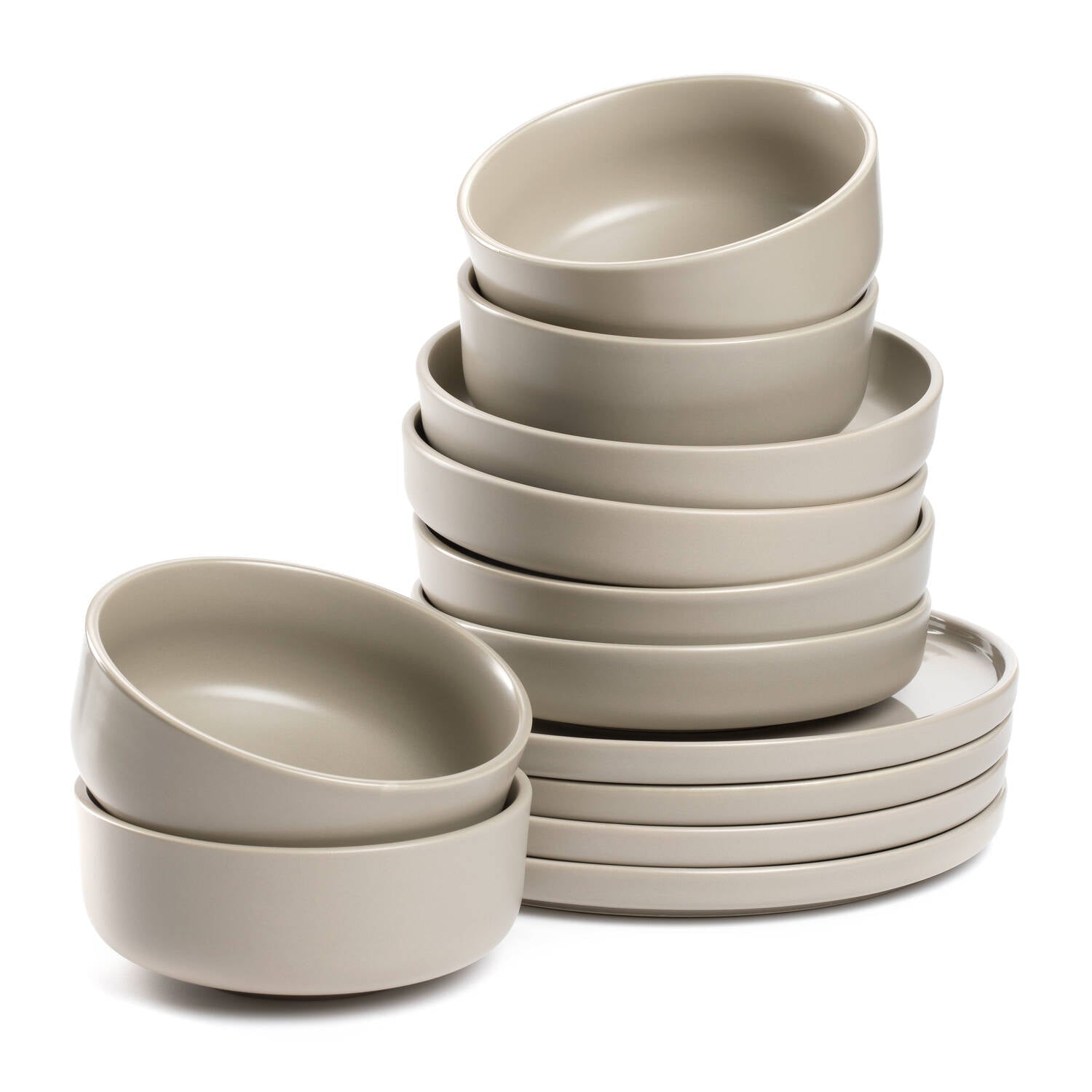 Leonardo Roma Tellerset – Keramik, Beige, spülmaschinenfest, 12 Stück