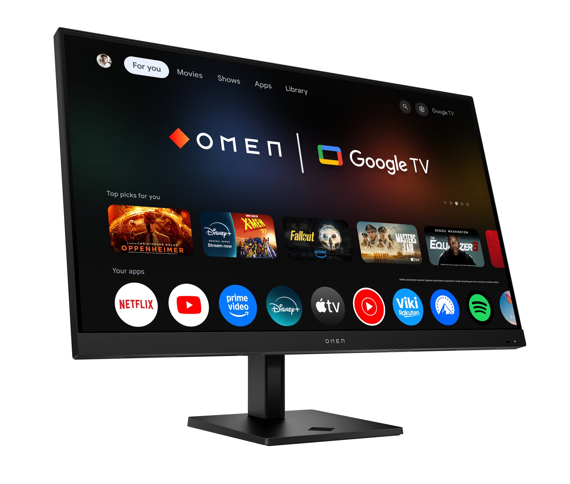 HP 32X – Monitor, 31,5", 3840 × 2160 (UHD 4K), IPS, 144 Hz, 400 cd/m², VESA 100 × 100, Schwarz