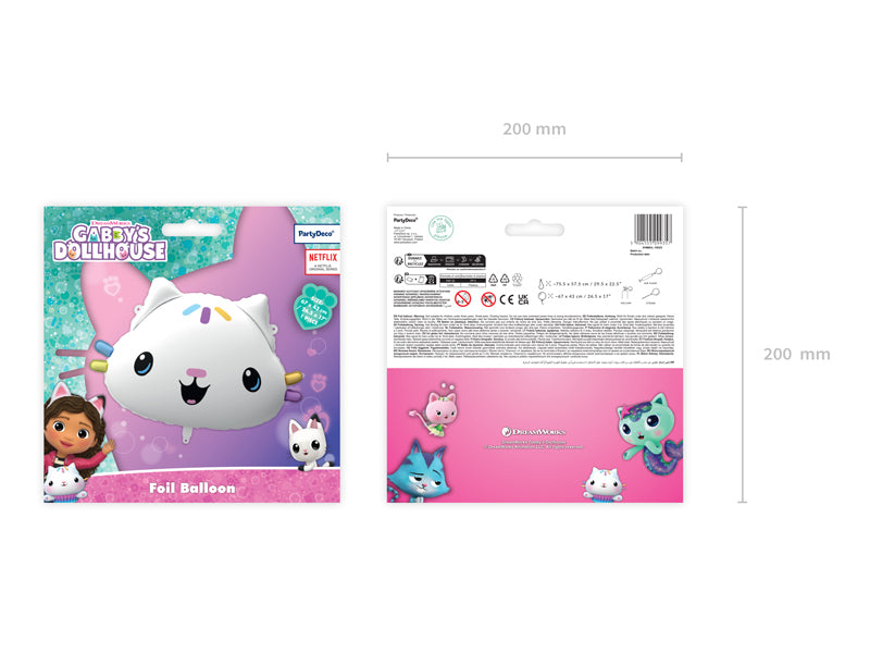 PartyDeco Folienballon Katze – Rosa – 67 × 43 cm – 1 Stk