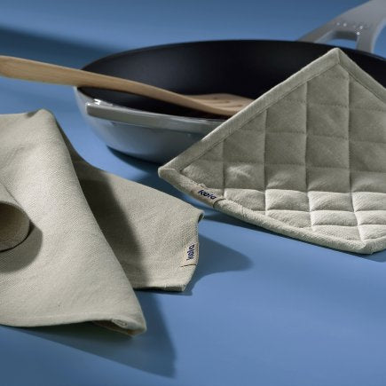 Kela Puro – Ofenhandschuh 31 × 18 cm, Baumwolle/Leinen, Grau