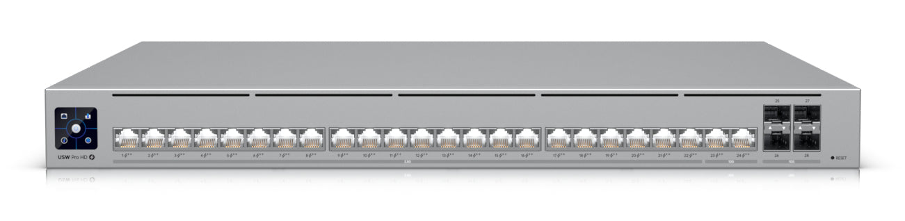 Ubiquiti UniFi Pro – Managed Switch – 22×2.5G, 2×10G RJ45, 4×SFP+, L2/L3, PoE++ 600 W, 19" Rack, 1U
