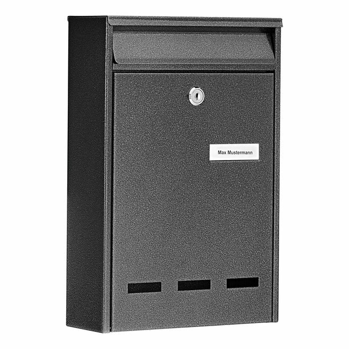 BURG-WÄCHTER Briefkasten Pocket 5871 E – schwarz, Stahl, 21,5 × 31,5 × 7,5 cm, verschliessbar