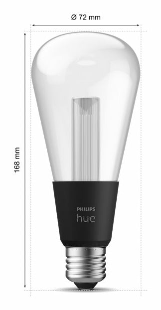 Philips Hue LED LG ST72 E27 – Zigbee, Bluetooth – dimmbar – 2000–6500 K – 500 lm 6,8 W – transparentes Glas