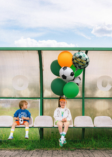 PartyDeco Folienballon Fussball – Schwarz-Weiss – 35 × 35 cm – 1 Stück