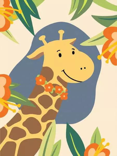 Ravensburger CreArt – Malen-nach-Zahlen-Set – Hello Giraffe – 18 × 24 cm – ab 12 Jahren