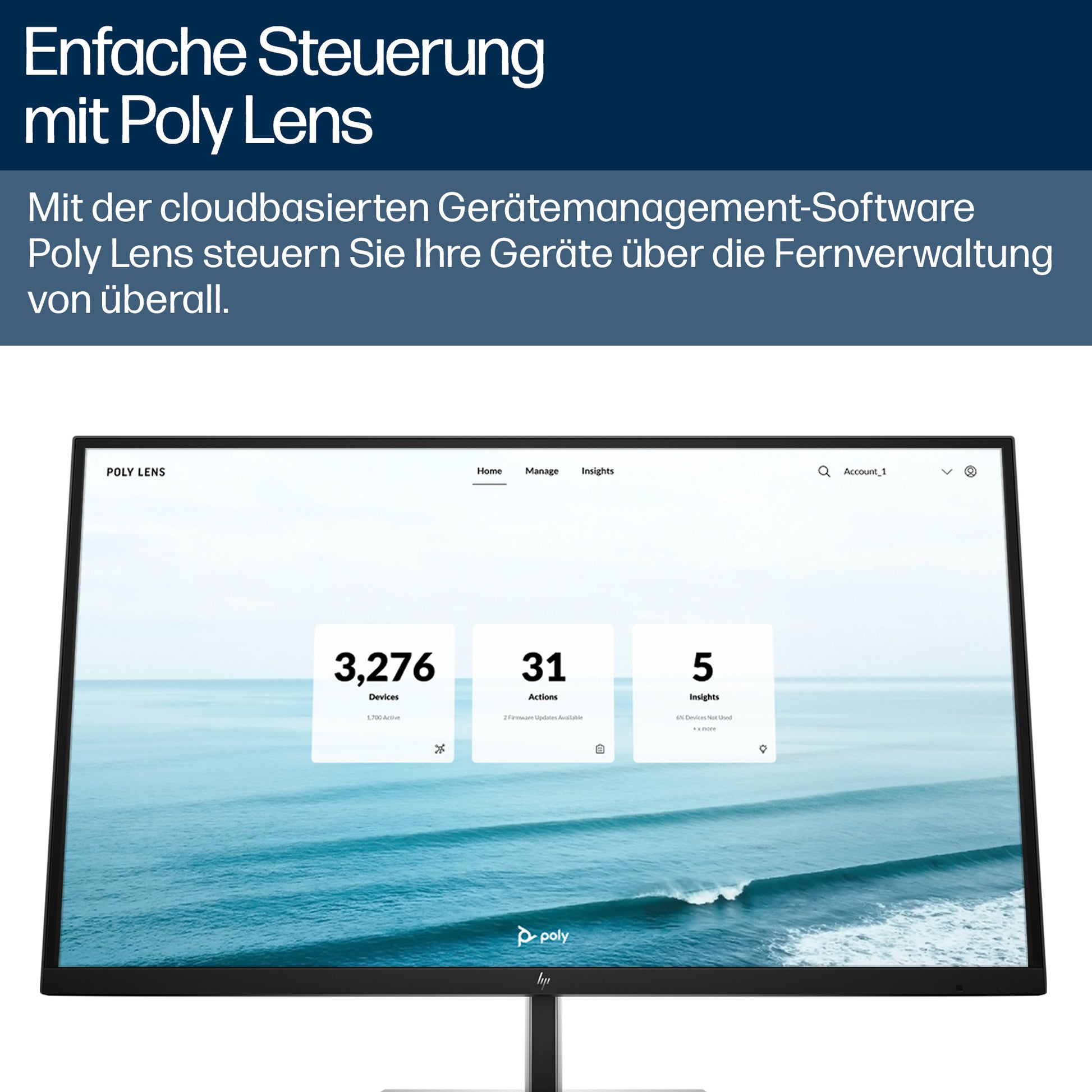 HP Poly Poly Studio V52 Videobar – 4K Ultra HD, 60 fps – Weiss