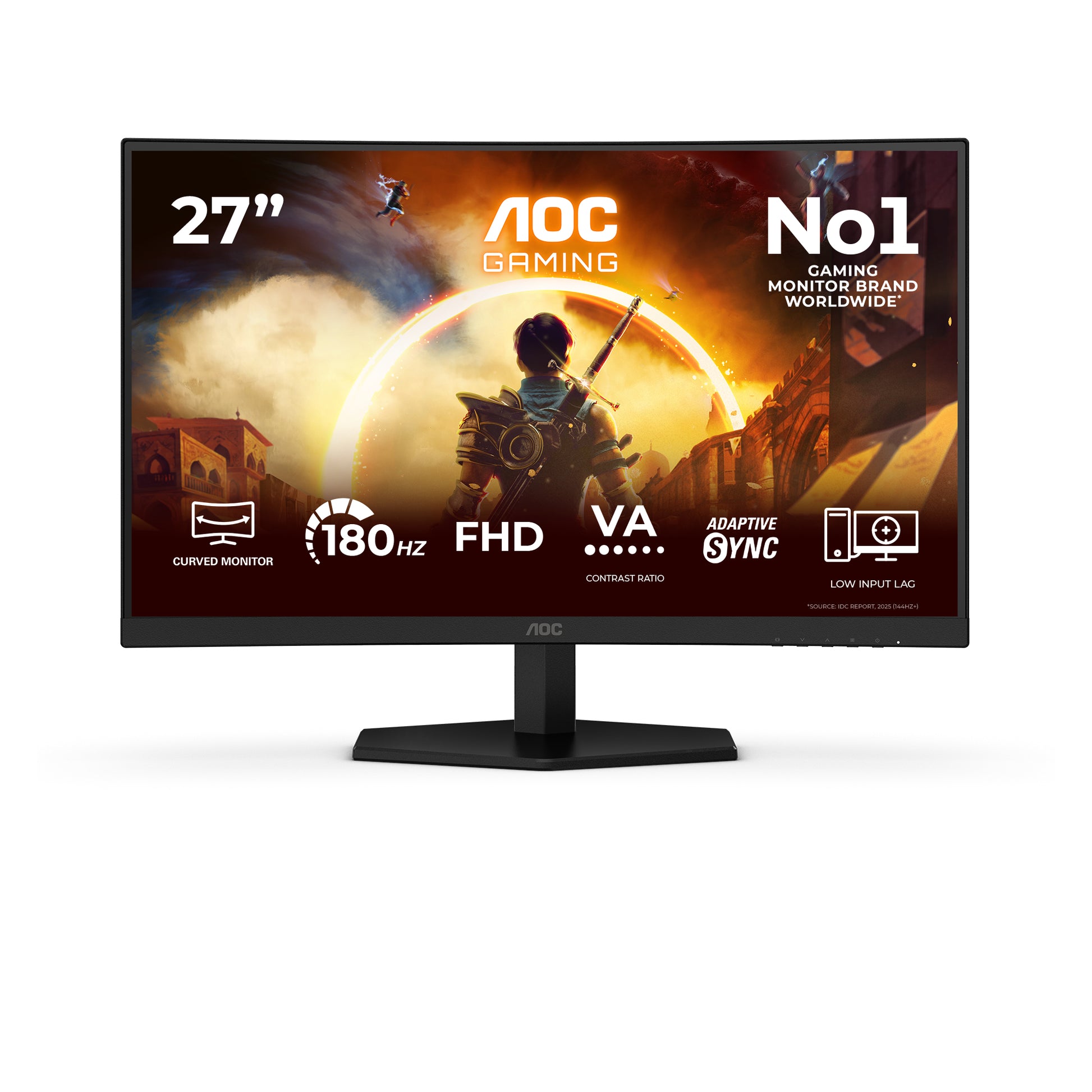 AOC C27G42FE – 27" Curved, 1920 × 1080 (Full HD), VA, 180 Hz, HDR10