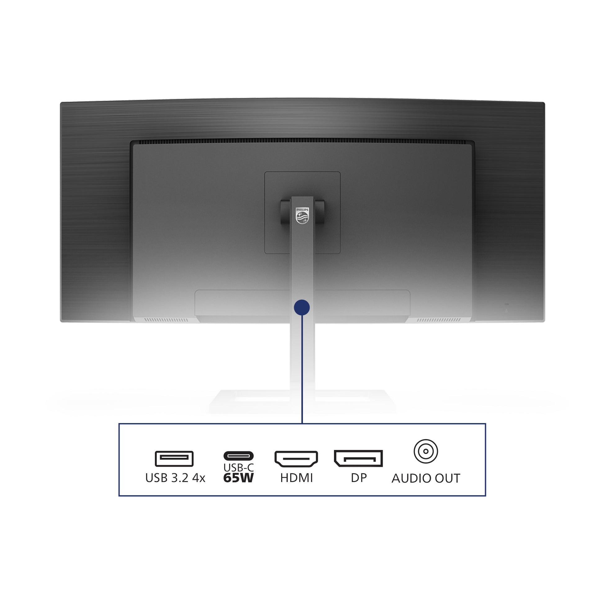 Philips 346E2CUAE/00 – Monitor, 34", VA, 100 Hz, 300 cd/m², Lautsprecher, VESA 100 × 100, Schwarz