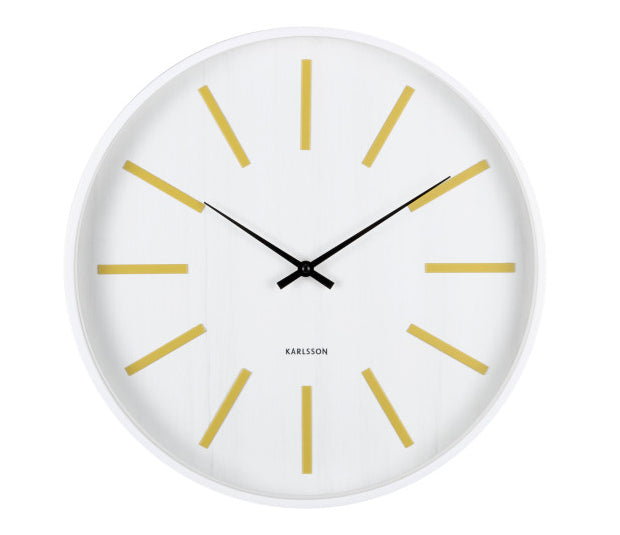 Karlsson Wanduhr – Analog, Ø 40 cm, Gelb, Holz