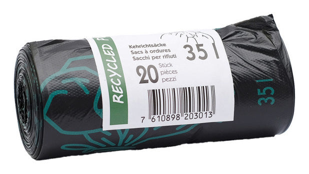 Webstar Kehrichtsack – 35 l, PE, schwarz, 280 × 700 mm, 20 Stk