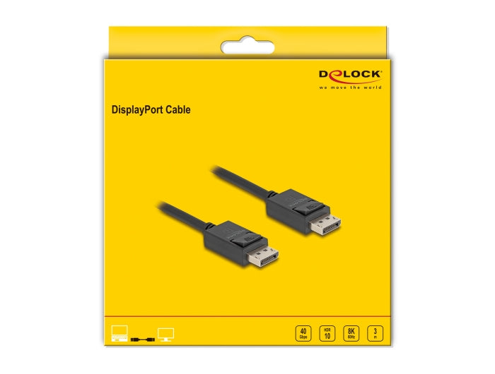 DeLOCK DisplayPort Kabel DP 2.1 16K 30 Hz – 3 m