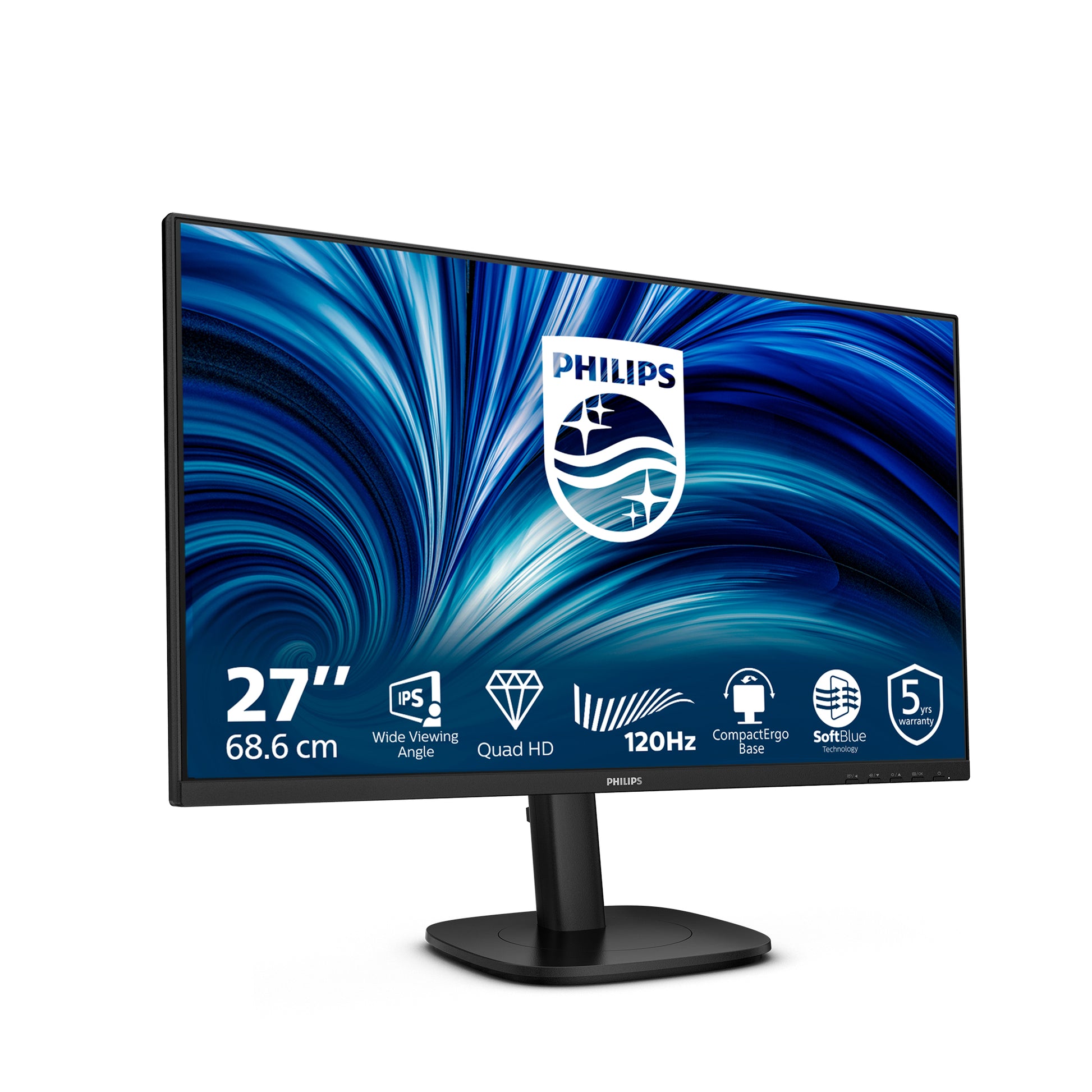 Philips 27B2N3500J/000 – Monitor, 27", 350 cd/m², höhenverstellbar, USB-Hub, integrierte Lautsprecher, schwarz