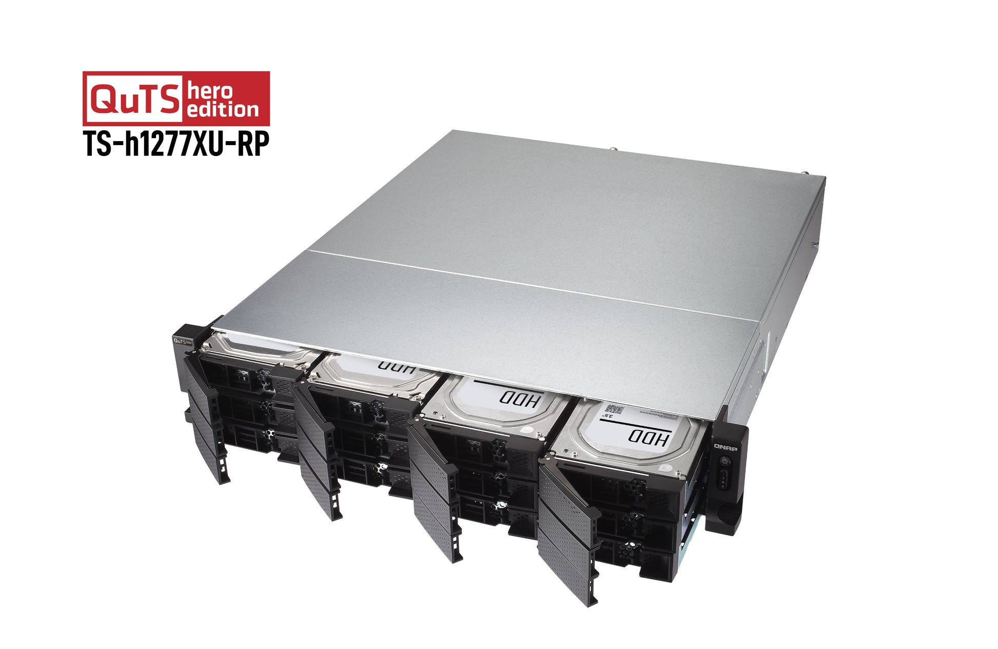 QNAP TS-h1277XU-RP 3700X-32G-RED Speichergerät – 2×1 GbE/4×10 GbE, 12-Bay; 5 Jahre Garantie
