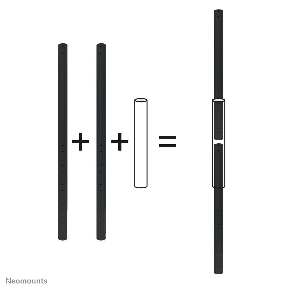 Neomounts Rohr-Verbinder – Höhe 172 mm, bis 50 kg – für FPMA-CP100, FPMA-CP150, FPMA-CP200 und andere – Schwarz