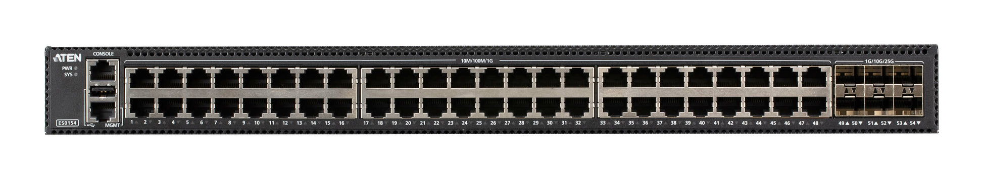 ATEN ES0154 – Managed L2+ Switch – 48× 1G, 6× SFP28, PoE++, 19", 1U