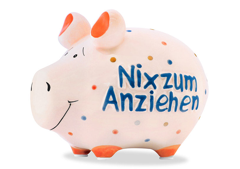 G. Wurm Spardose Spruch – Keramik, mehrfarbig – 3-teilig – 12,5 × 9 × 9 cm