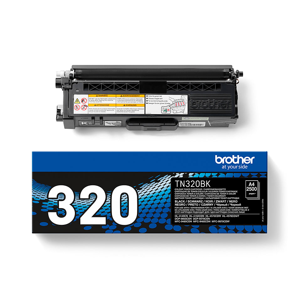 Brother Toner TN-320BK – schwarz, 2500 Seiten – für Brother DCP-9055CDN/DCP-9270CDN/HL-4140CN und andere
