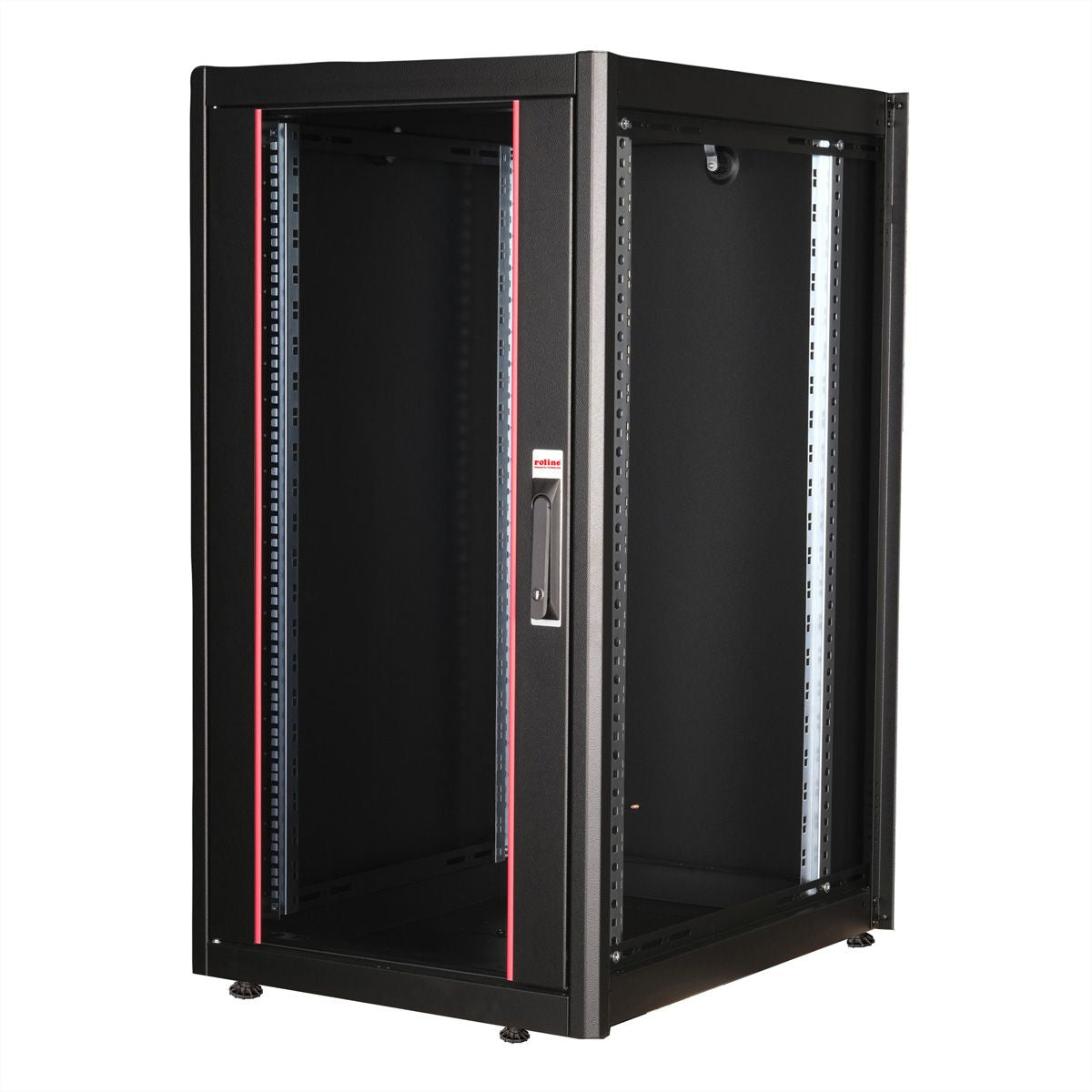 ROLINE Basic – 19" Netzwerkschrank 22U, IP20, abschliessbar, 600 × 800 × 1125 mm, schwarz, Stahl