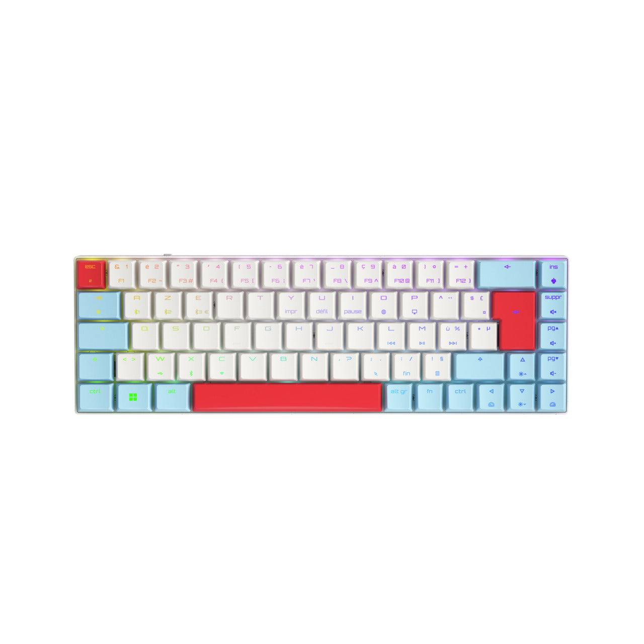 CHERRY MX-LP 2.1 Compact – Tastatur, kabellos (Bluetooth), FR-Layout (FR), mechanisch (MX-LP), Weiss