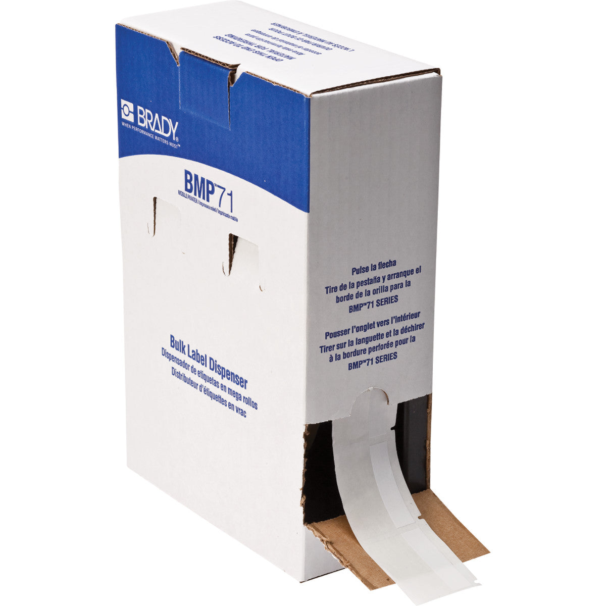 Brady Etiketten (Rolle) 51 × 38 mm – Vinyl, weiss – 1000 Etiketten/Rolle – für BMP61/BMP71/M710