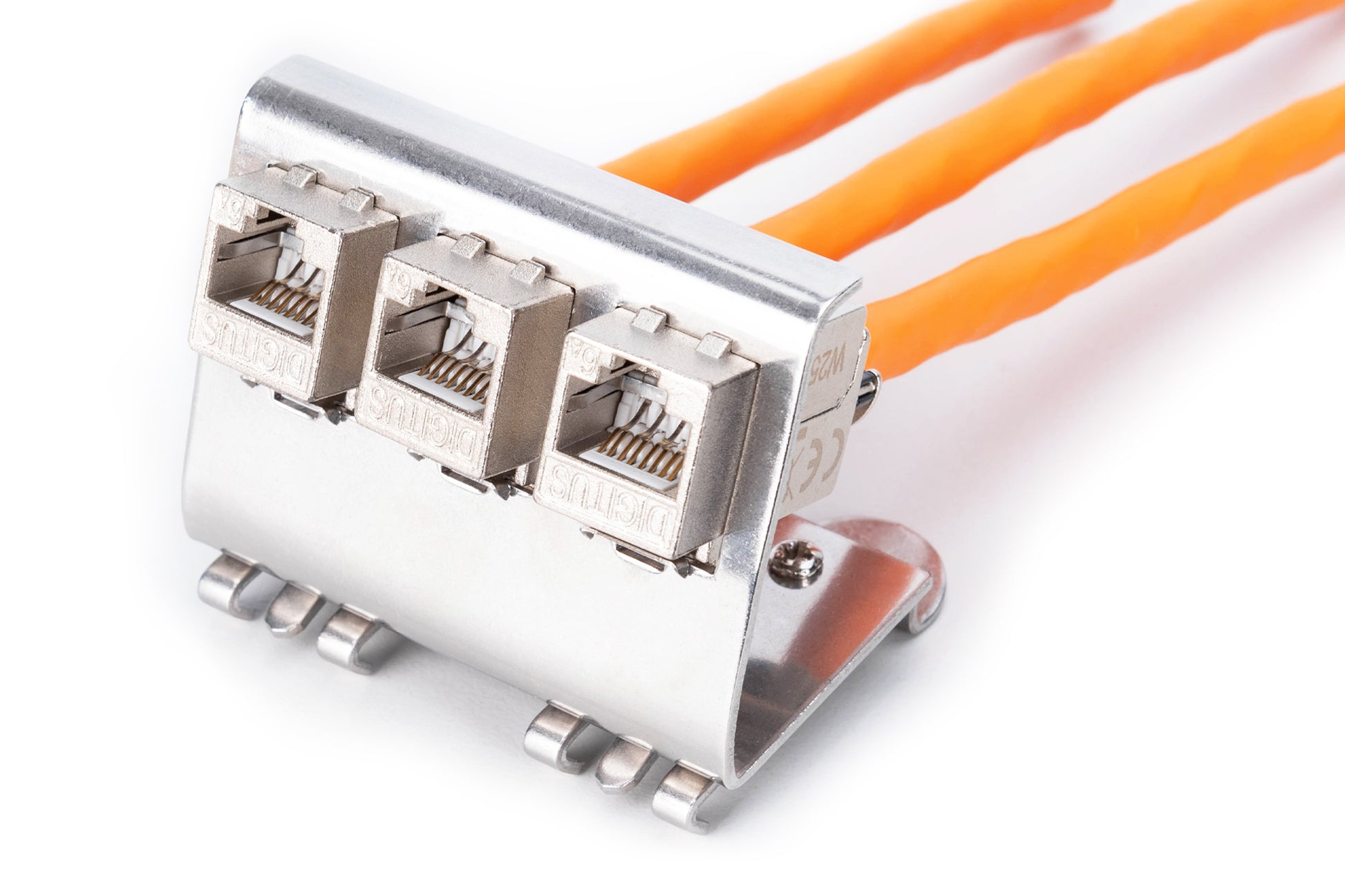 Digitus Hutschienenadapter, Edelstahl, Hutschiene, 90×80×50 mm – für 3× Keystone-Module – metallisch