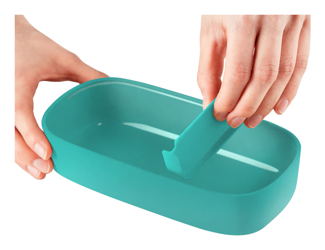Lékué Lunchbox 500 ml, 10,3 × 19,3 × 6,2 cm, Polypropylen (PP)/Silikon, türkis