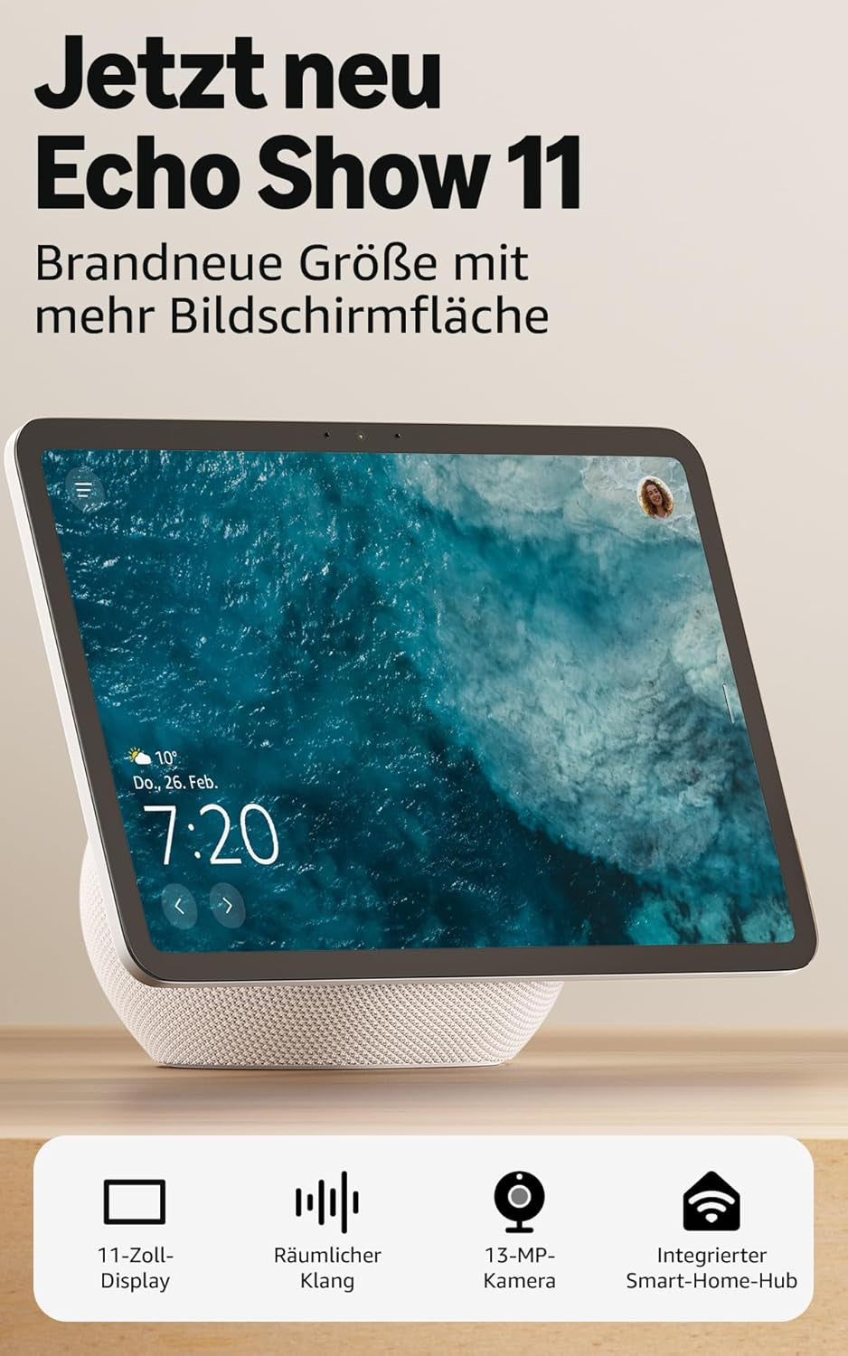 Amazon Echo Show 11 – Smart-Display – 11,0", Alexa, 13 MP Kamera