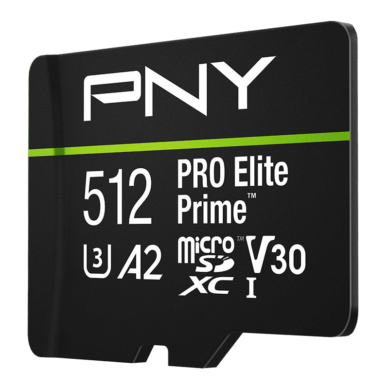 PNY PRO Elite Prime microSDXC 512 GB – UHS-I, Klasse 10, U3, V30, A2, 200/150 MB/s