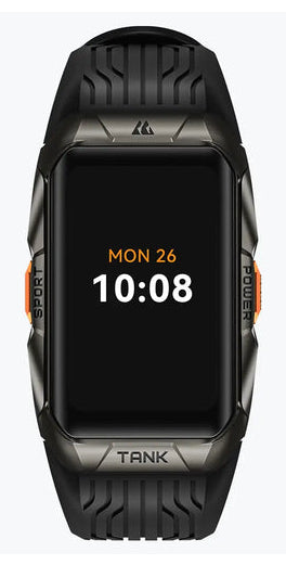 Kospet Tank X2 Ultra 34 mm GPS – Edelstahl Schwarz, Sportarmband, 50 m, für Android, iOS